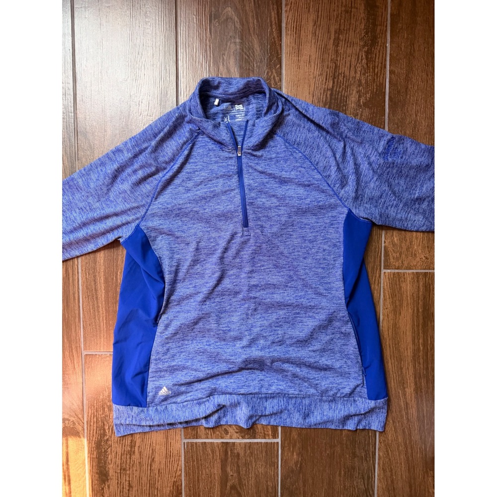 Adidas Golf Womens XL Blue Space Dye Quarter Zip Pullover Performance Shirt